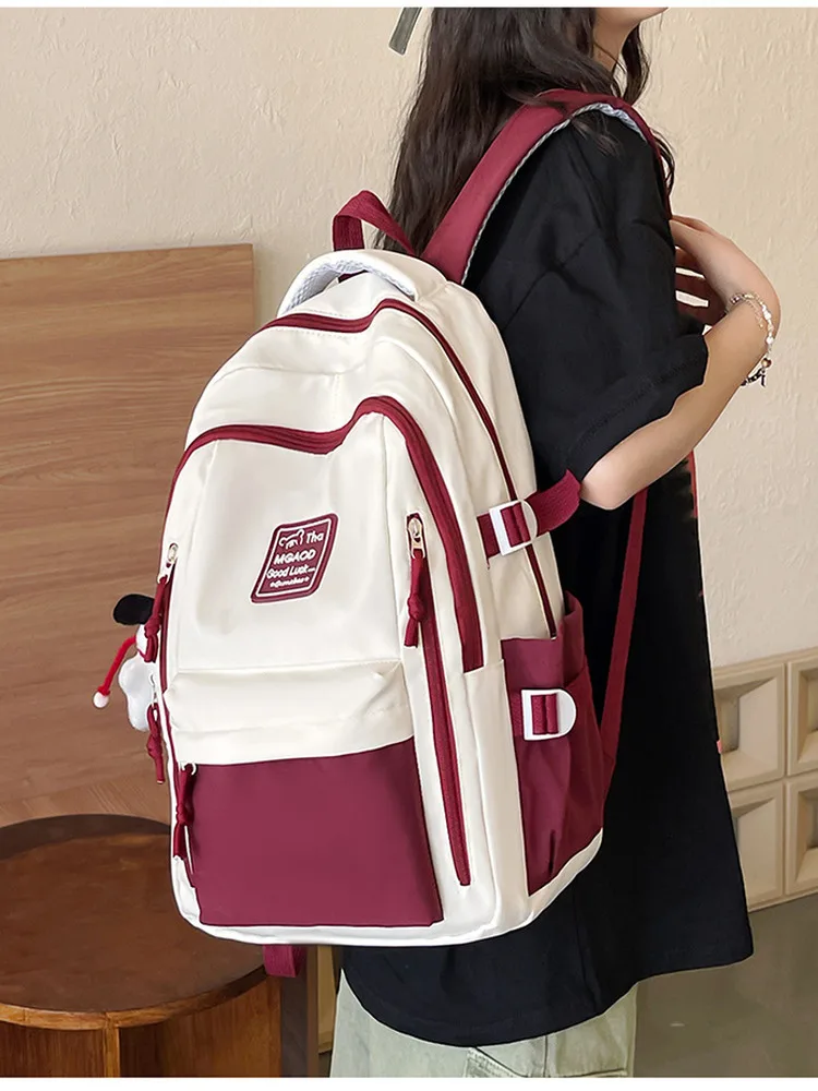 

Student Travel Bapa Women's Simple Faion Cuter Bag Contrast Color High School Universi Bapa Sweet School Sle