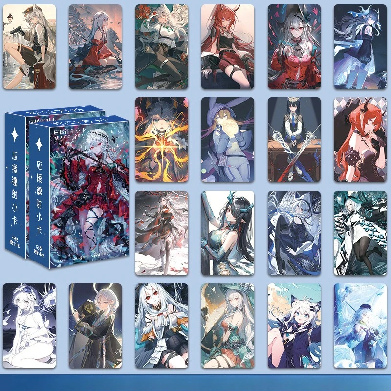 55Pcs/Set Arknights Laser Lomo Card Skadi Amiya Texas Surtr Mizuki Specter Lappland Młynar Ines Dusk Reed Characters Photo Cards