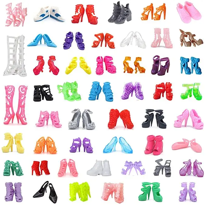 Barbies Accessories High Quality Mix Style Shoes Fashion High Heels Bags Hats Shoe Rack For Barbies Doll Accessories DIY Toys