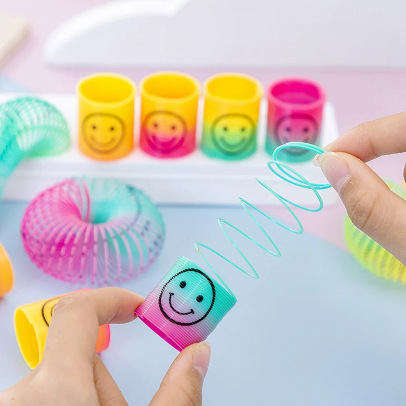 36/24/12/6/2PCS Rainbow Smile Magic Springs Circle Toys for Children Birthday Party Favors Gifts Funny Children\'s  Magical Toys