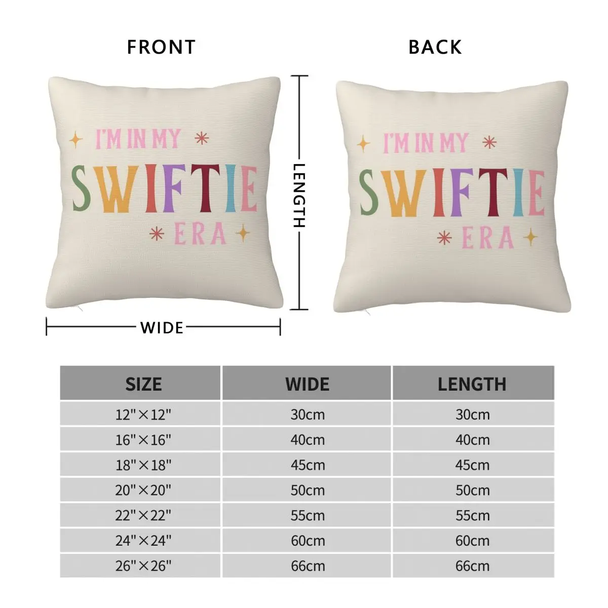 I'm In My Swiftie Era Pillowcase Polyester Linen Velvet Pattern Zip Decorative Sofa Seater Cushion Cover 45x45