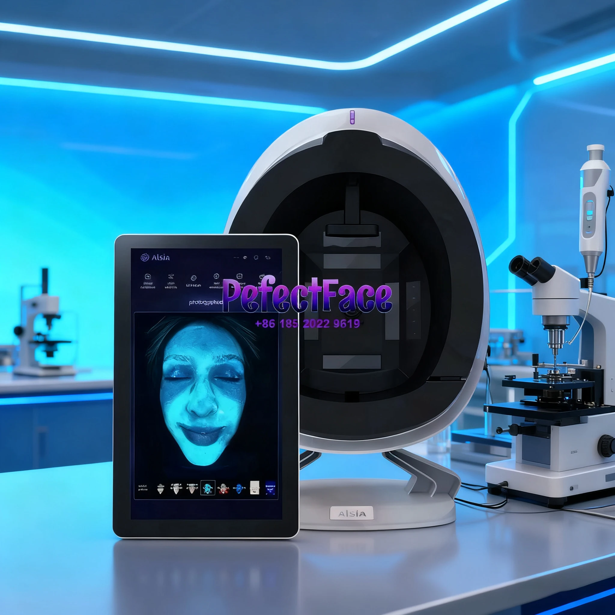 15,6-inch touchscreen 3D AI-huidscannermachine - Klantvisualisatie Magische spiegel voor poriën, rimpels, vocht en pigmentanalyse