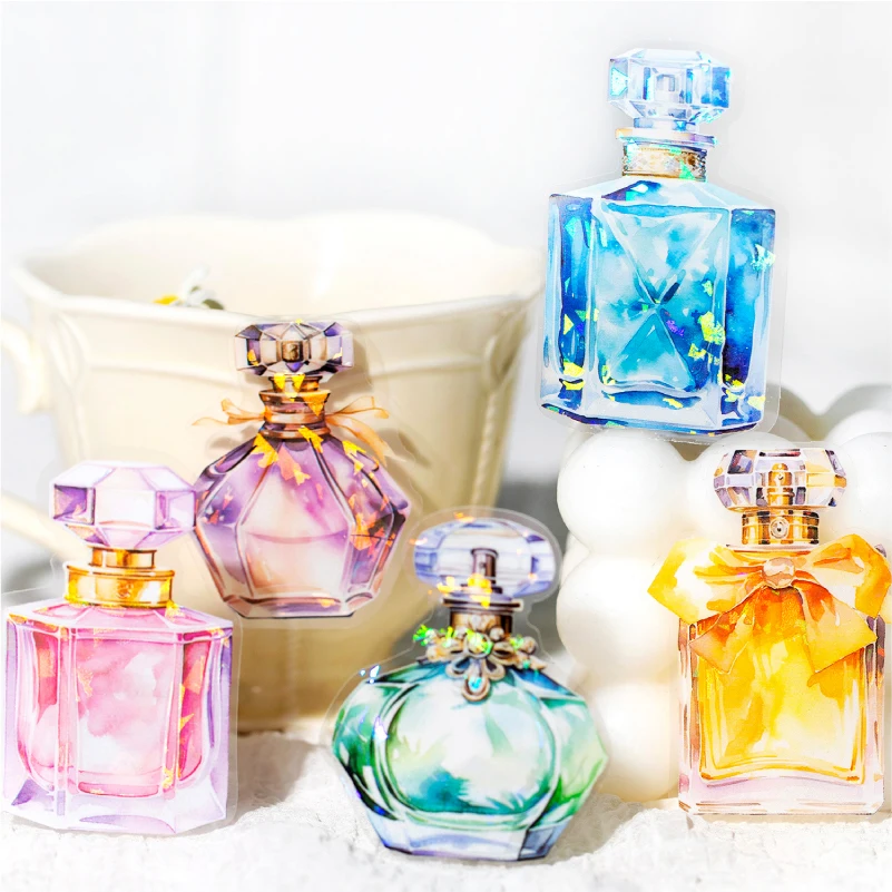 Yoofun 10pcs/lot Crystal Flower Transparent PET Sticker Set Plants Floral Collection Waterproof Sticker for Planner Card Diy