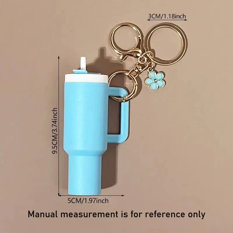 1 Stanley Water Bottle Bucket Cup Handle Portable Decoration Mini Cup Key Chain Cute Lipstick Holder