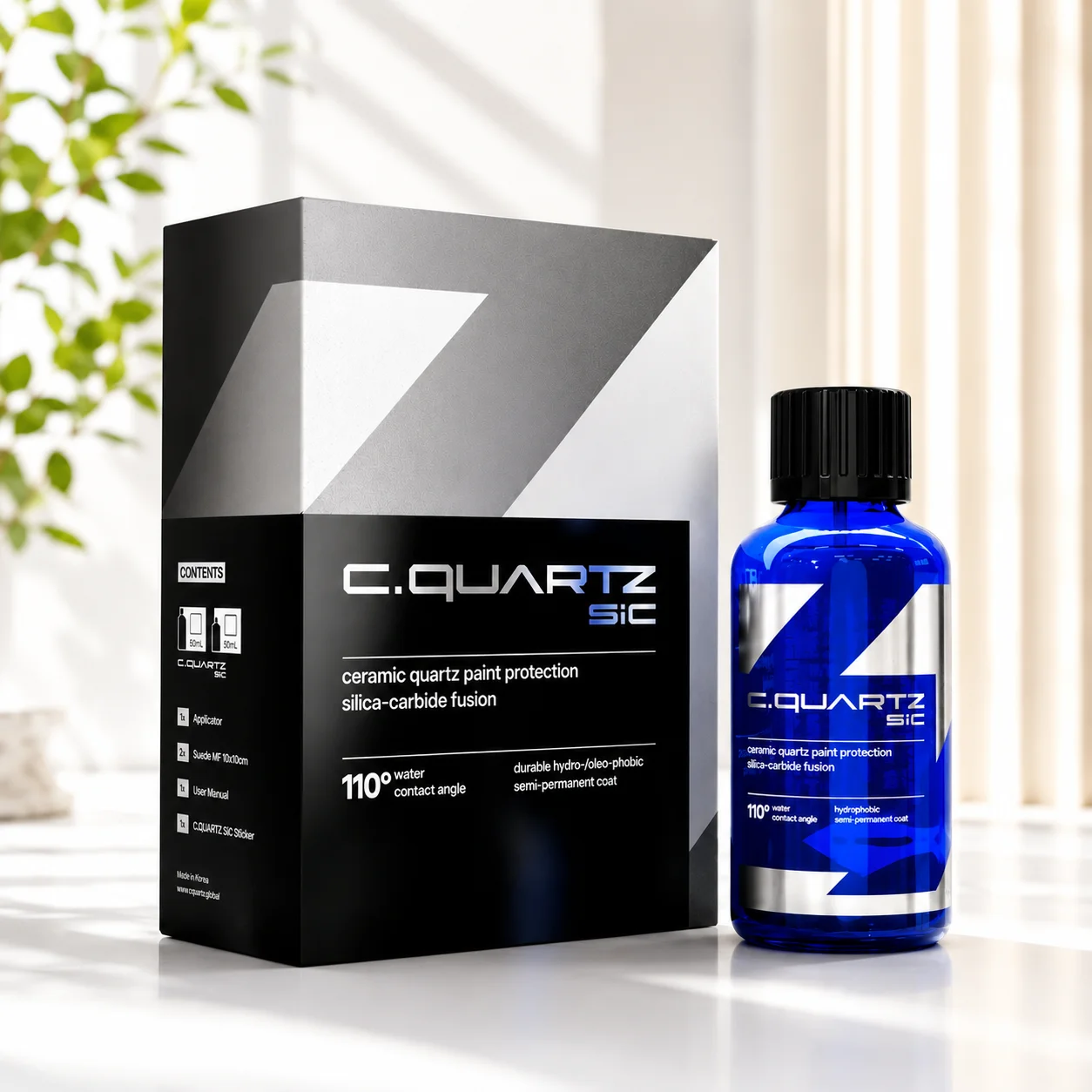 For CAR CQUARTZ SiC 30ml Kit Car Ceramic Coating Finish Quartz Based Nanotechnology Bonds To Paint Glass Metal and Plastic