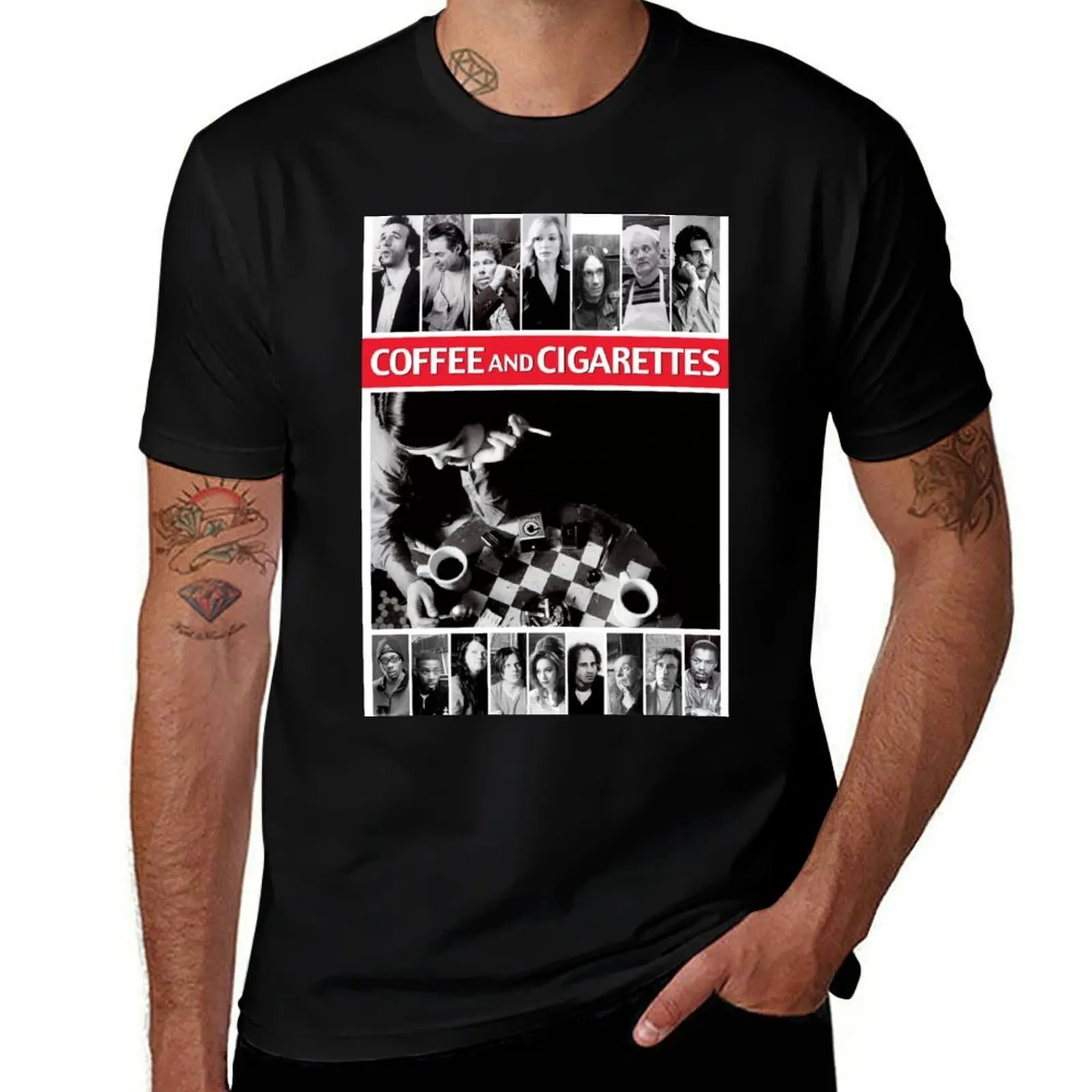 

Футболка с постером фильма «Кофе и сигареты» Джима Джомуш, мужская футболка, мужские футболки с рисунком, футболка