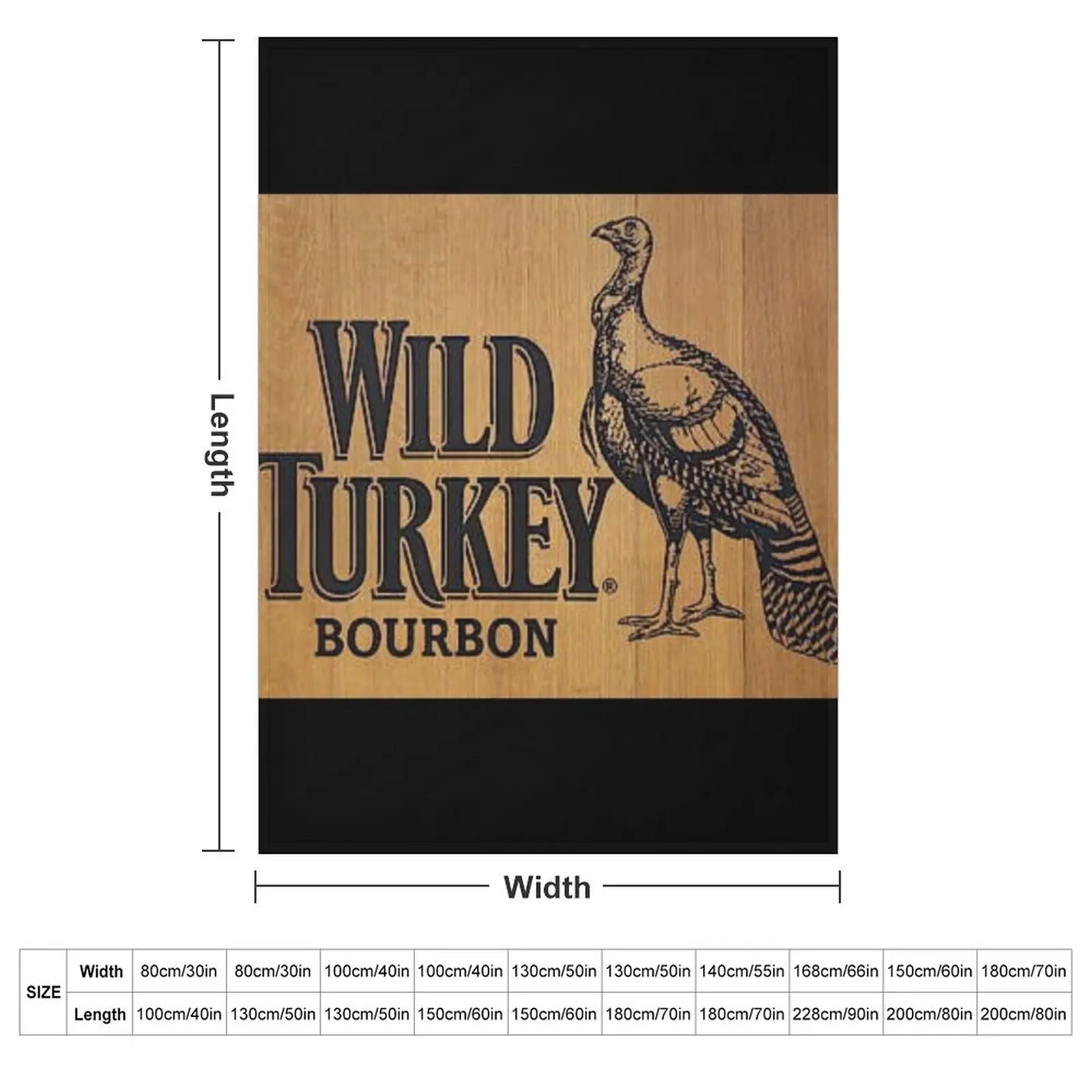 Wild Turkey Logo Throw Blanket couch cozy soft plush fuzzy picnic outdoor blanket