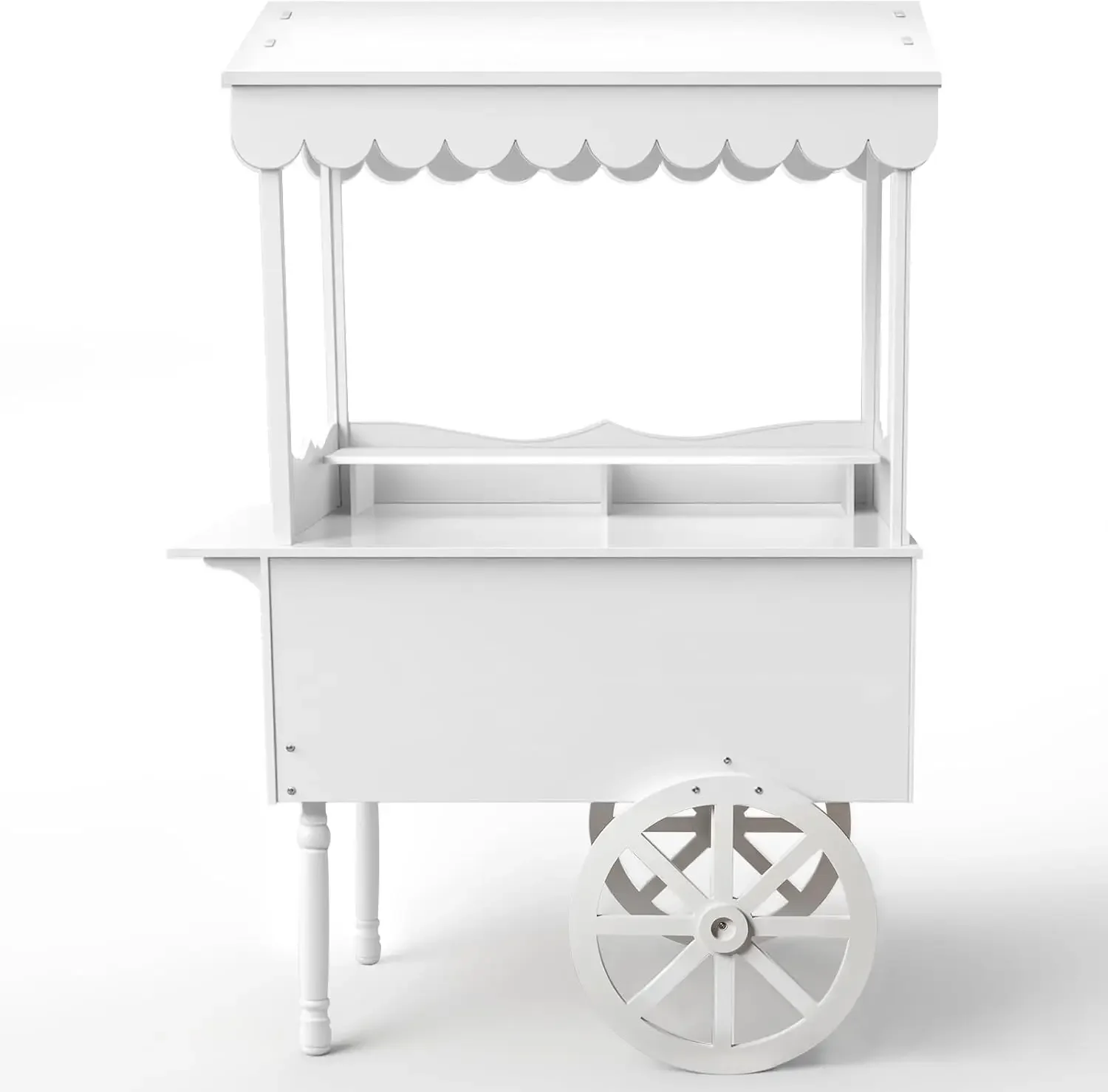 7FT Candy Cart Display Stand with Decorated Wheels, Dessert and Party Decoration Cart with 100 Ballons, Easy to Install Vintage