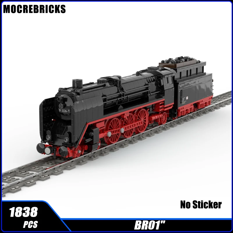 German Railway Steam Locomotive BR01 Express Freight Trains MOC Building Blocks Assembly Model Puzzle Bricks Toys Gift For Adult