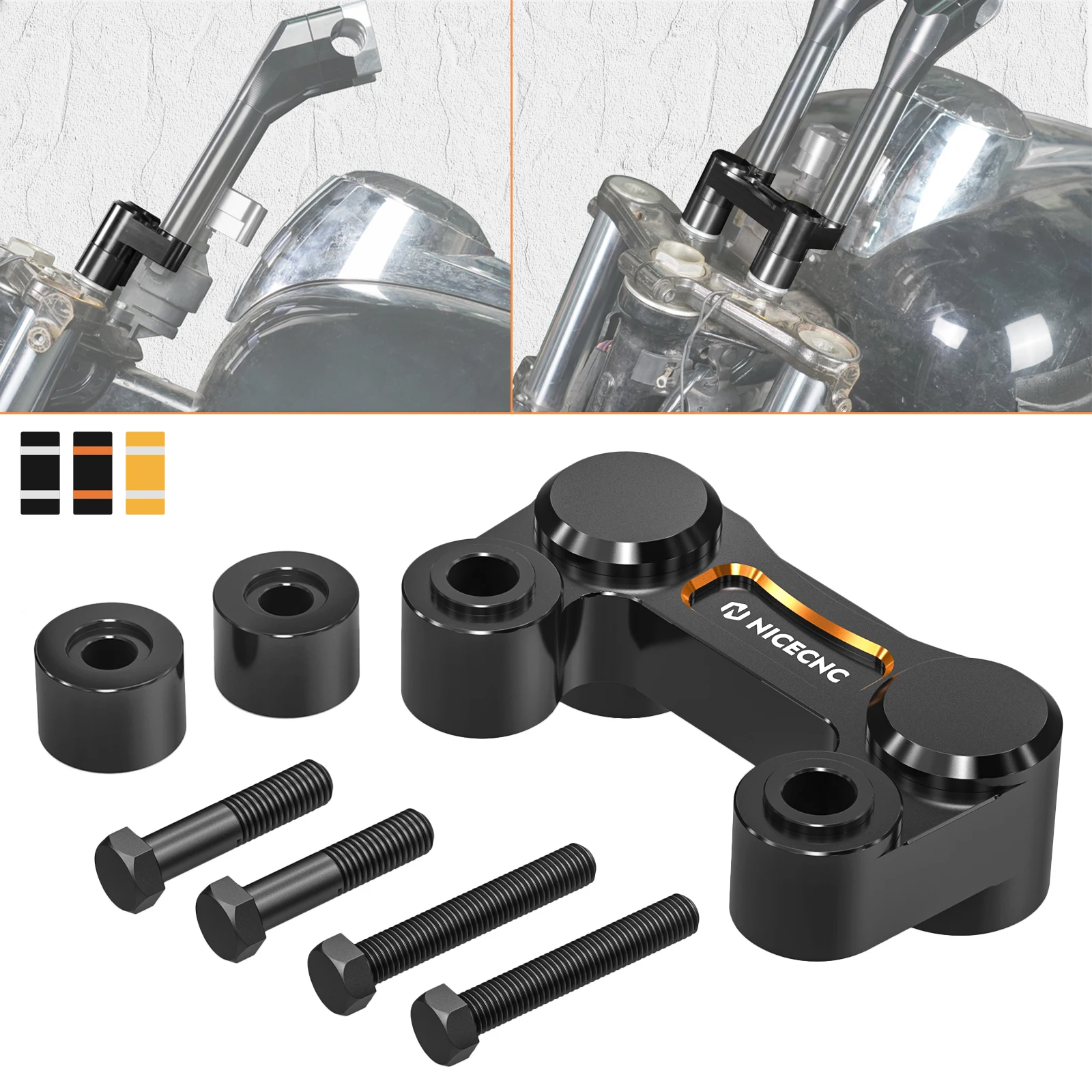 

2.5" Rise Motorcycle Handlebar Riser Relocation Mount Bracket for Harley Softail Standard FXST 107 2020-2024 Slim FLSL 107 18-21