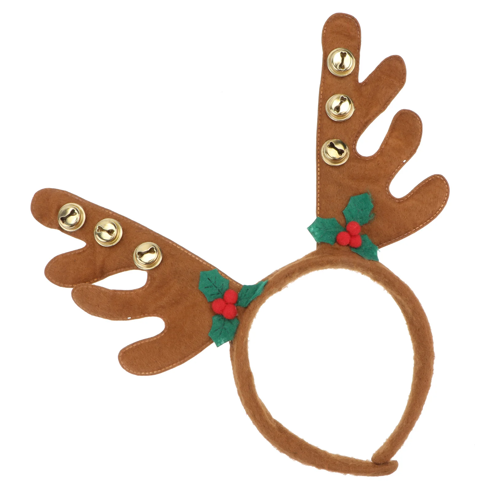 

Reindeer Antlers Headband Brown Classic Christmas Party Costume Accessory Bells Fun Festive Decoration for Women
