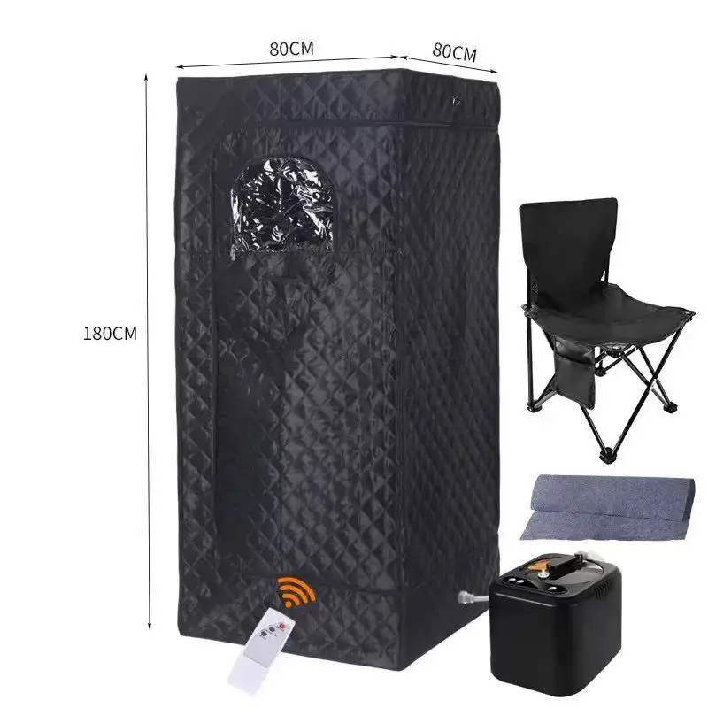 Full Body Steam Sauna Rooms with 3L Steam Pot One Person Sauna Spa with Temperature Remote Control Detox Therapy Sauna Box Tent