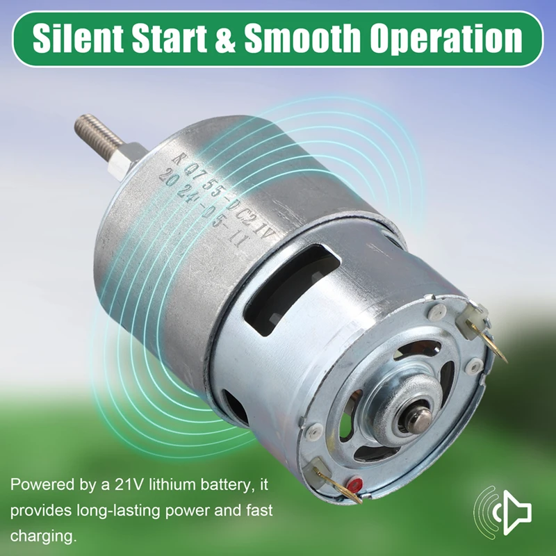 755 DC Motor For Weed Trimmer 21V Grass Cutter Motor With Long Shaft For Efficient Weed Cutting And Trimming