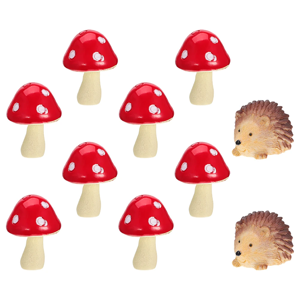 

Resin Hedgehog Mushrooms Miniature Garden Accessories Detailed Craftsmanship Decorative Items Indoor Outdoor Fairy Statue