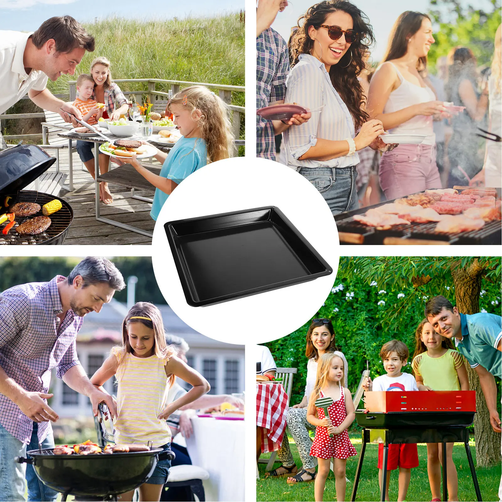 Carbon Steel Baking Tray 32.2x32.2x3.2cm Non-Stick Oven Pan Large Capacity Even Heat Distribution Baking Sheet for Pizza Cookies