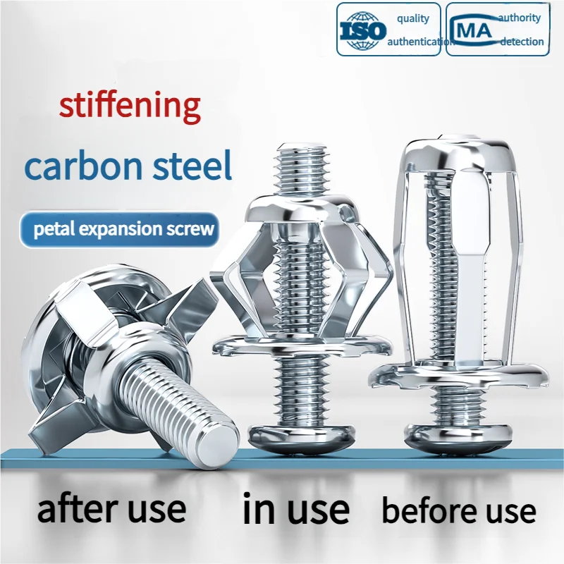 

Petal Nuts Expansion Nut Thins Fixings Dowels with Screws Assembly for Hollow Wall Iron Skin Line Use in Thin Soft Wall