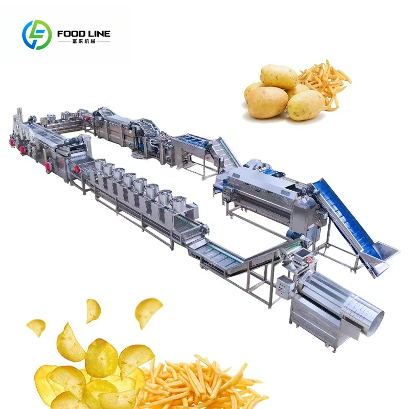 Kartoffeln, gefrorene Pommes Frites-Maschine, Produktionslinie für Pommes Frites, automatische Maschine zur Herstellung von Pommes Frites, Preis