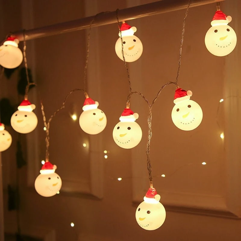 Led Snowmans String Light Outdoor Voor Kerst Tuin Decor Voor Vakantie Verlichting Decor Bruiloft Decor Licht 1.5M 10 Lamp Duurzaam