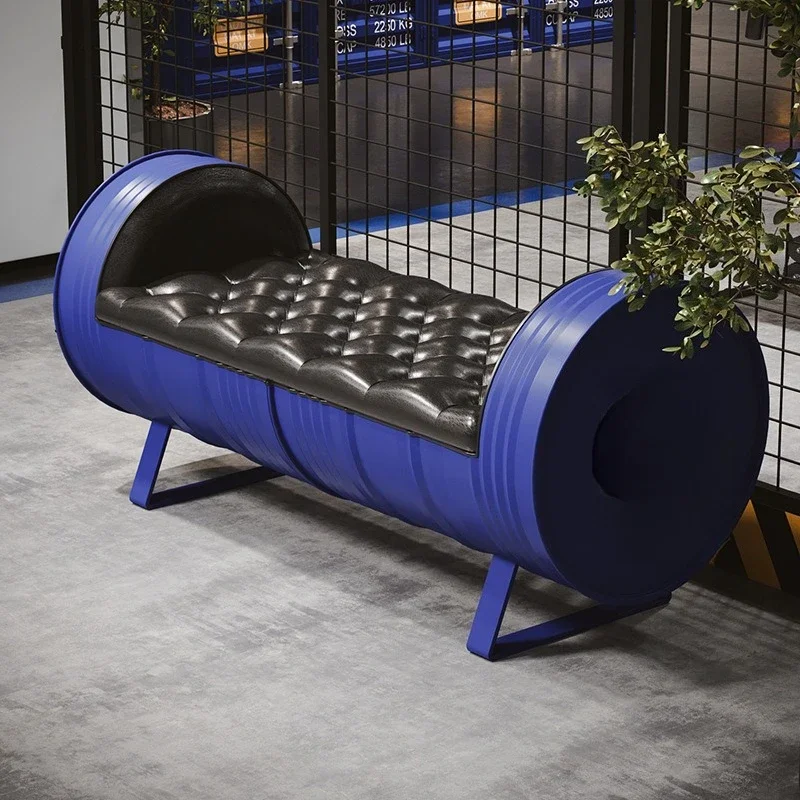 Clothing store sofa stool bench fitting room stool wrought iron rest