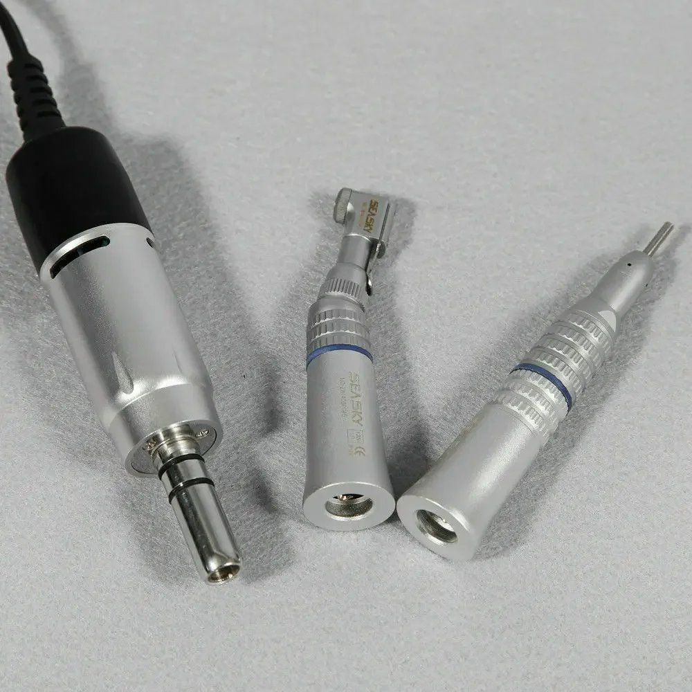 Micro motor elétrico para maratona de laboratório dentário, 35k rpm, tipo e, peça de mão reta de baixa velocidade, contra-ângulo, kit de polimento nsk