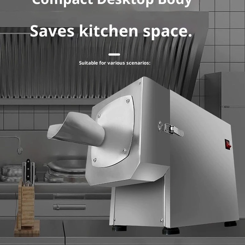 Máquina cortadora de chalote eléctrica comercial, rebanadora de cebolla de acero inoxidable, cortador de verduras completamente automático