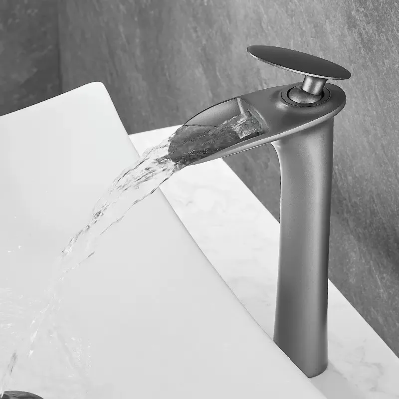 

Bathroom Faucet Gun Grey Basin Faucet Hot and Cold Sink Faucet Brass Faucet Waterfall Faucet Sink Water Crane