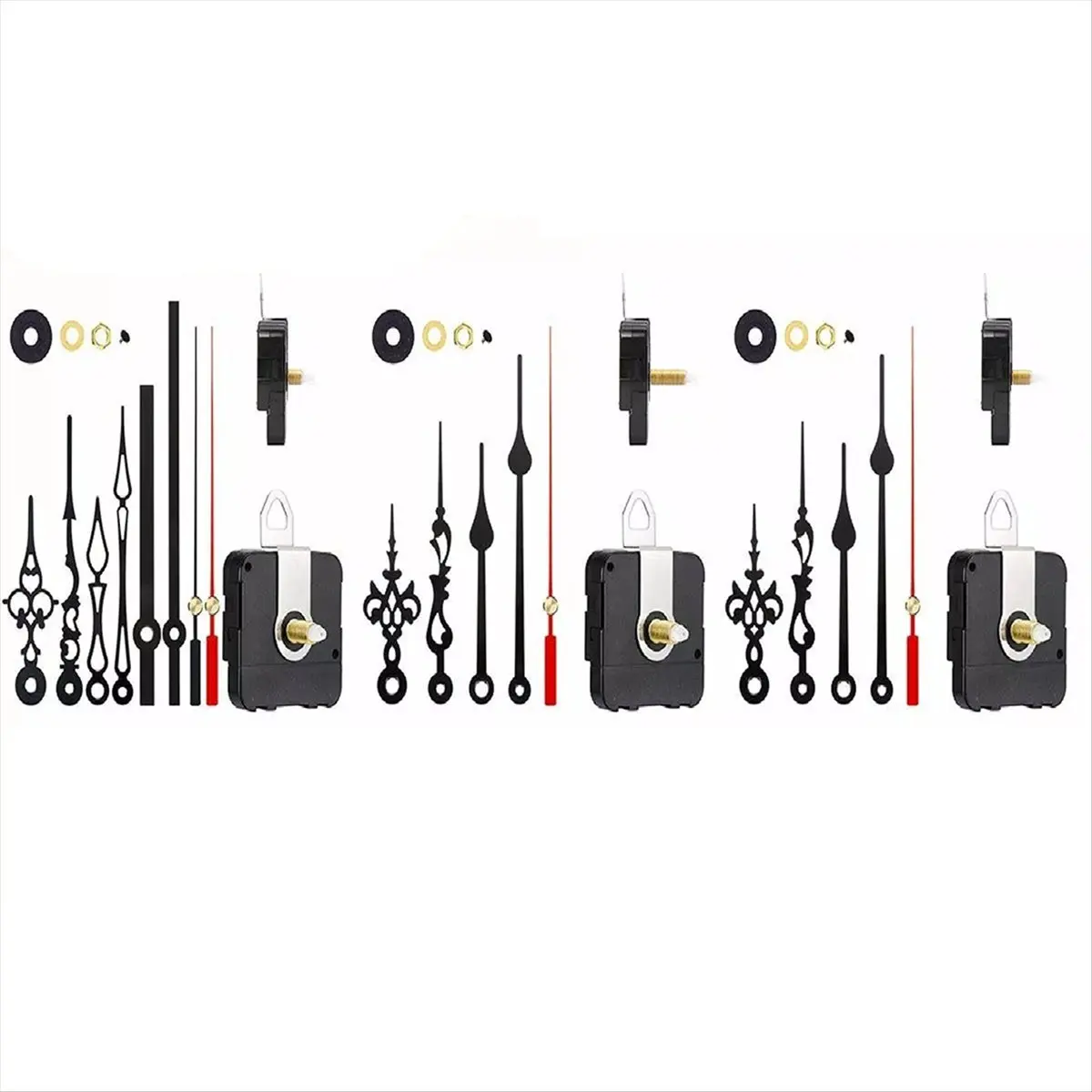 (AIMA) 3PCS Silent DIY Clock Movement Mechanism Hands Kit Wall Clock Movement Repair Tool Parts Kit Long Shaft Mechanism