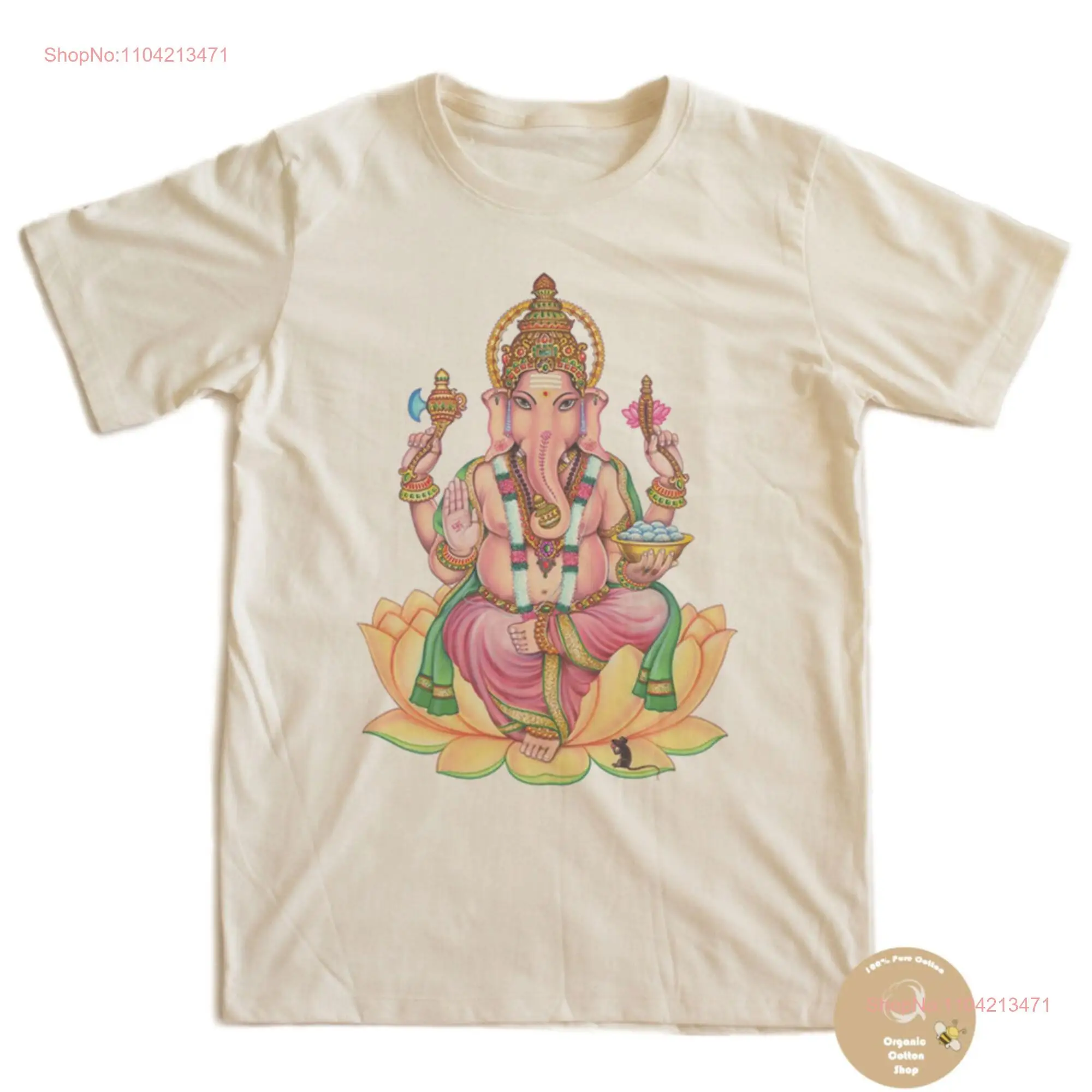 Ganesha Asian Buddha Punk T shirt 100 Organic Cotton long or short sleeves