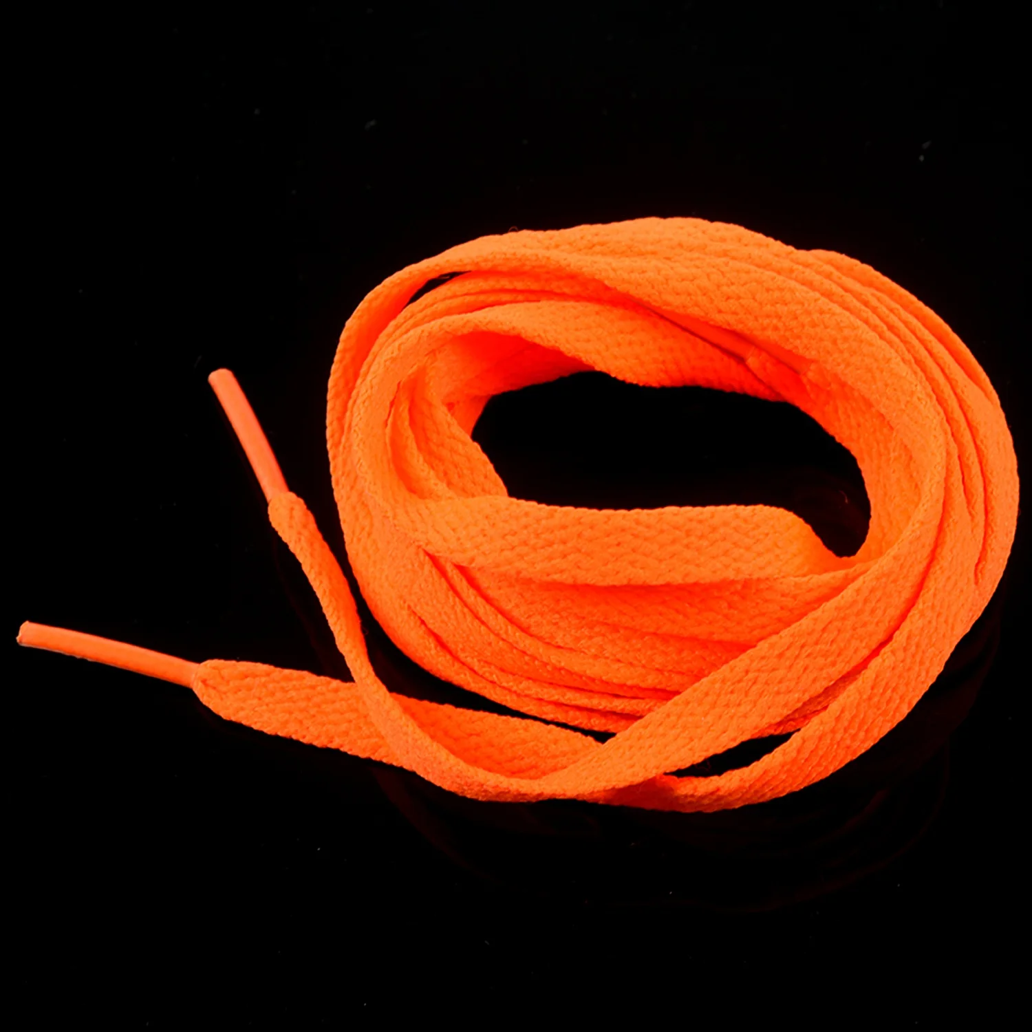 Trainers Replacement 8mm Wide Orange Flat String Shoelace Pair