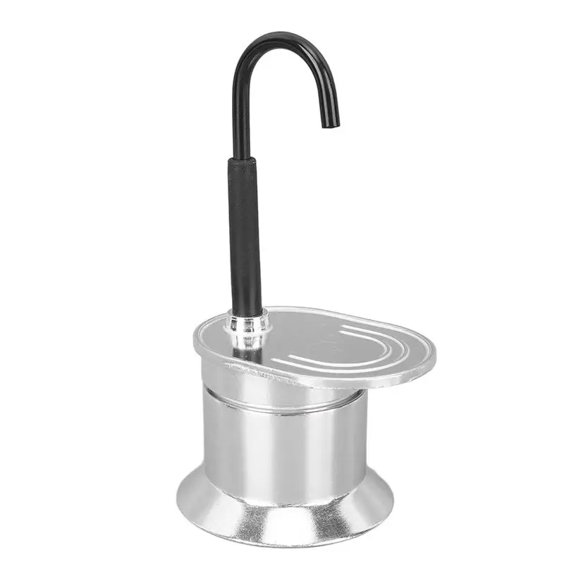 AEE4-1 Piece Spout Stovetop Italian Coffee Maker Enjoy Delicious Coffee In No Time Aluminum Alloy Silver
