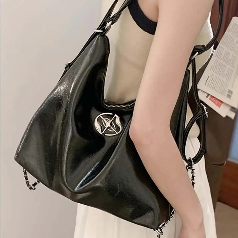 Korean Style PU Tote Bag Dual Purpose Bag Large Capacity Casual Backpack All-match Minority Design Shoulder Bag