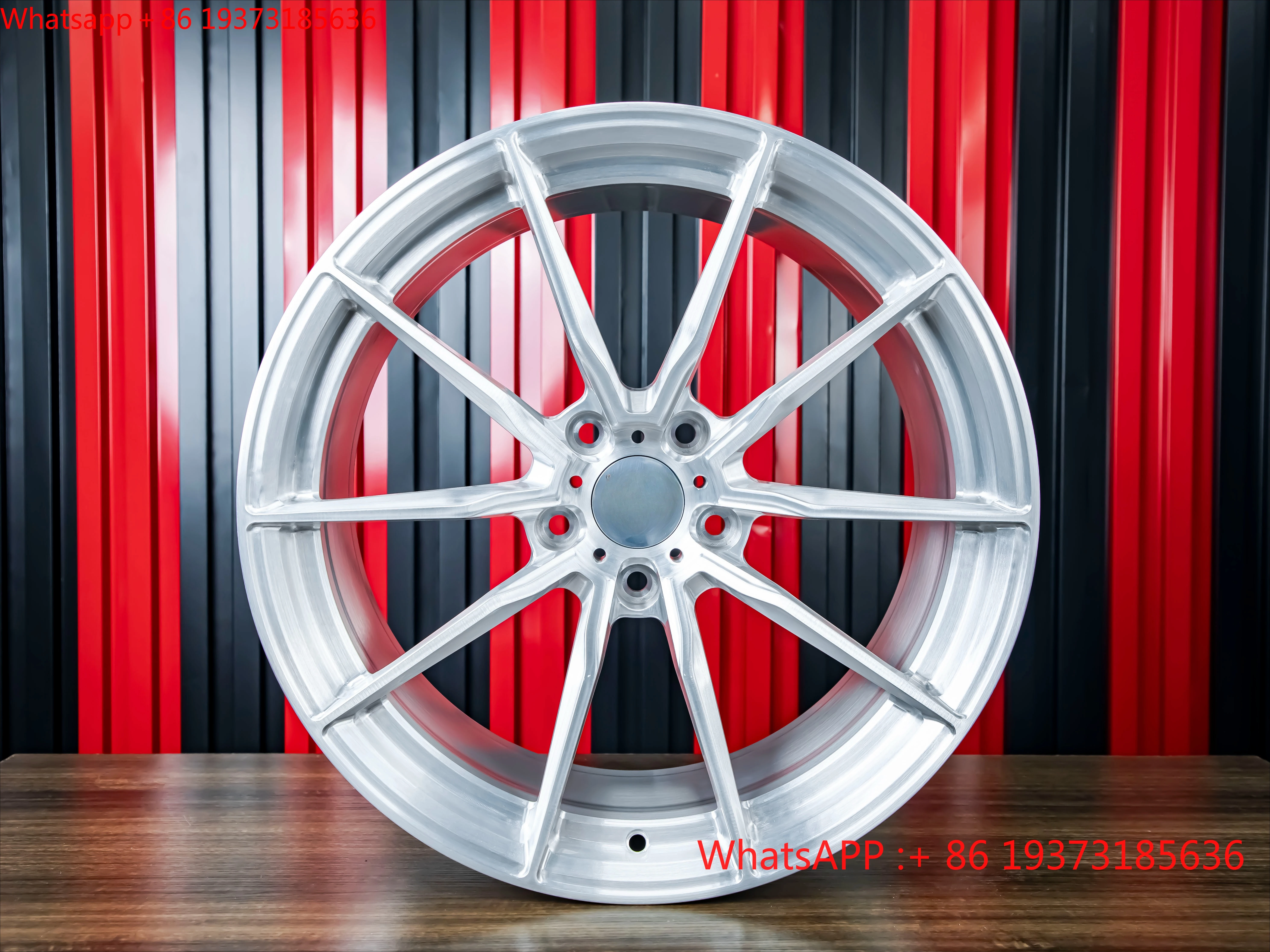 For New Brushed Silver Finish Customized Cap Monoblock Forged Aluminium Alloy 10J Multi Spoke Wheels for CT5-V