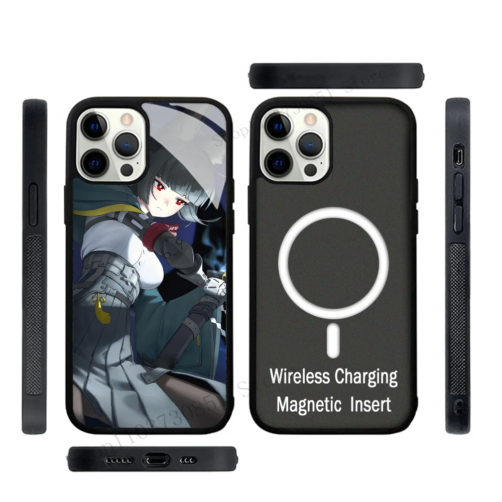 Game Anime Zenless Zone Zero Hoshimi Miyabi Phone Case Strong Magnetic For IPhone 15 14 13 Pro Max 11 12 Mini Alex Mirror For