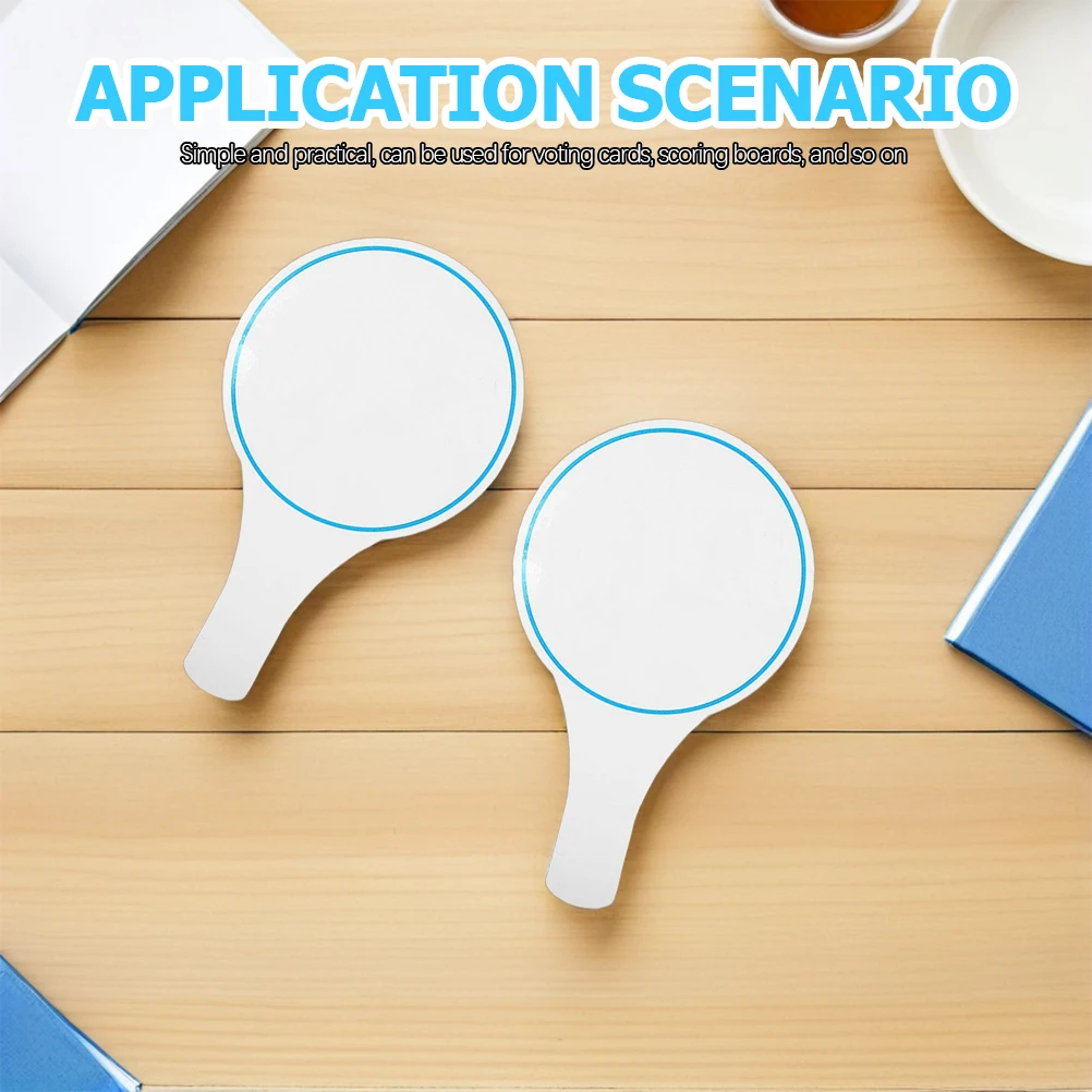 2pcs Handheld Whiteboard Round Large Dry Erase Writing Board Marker Score Voting Board For Classroom Presentation Storage