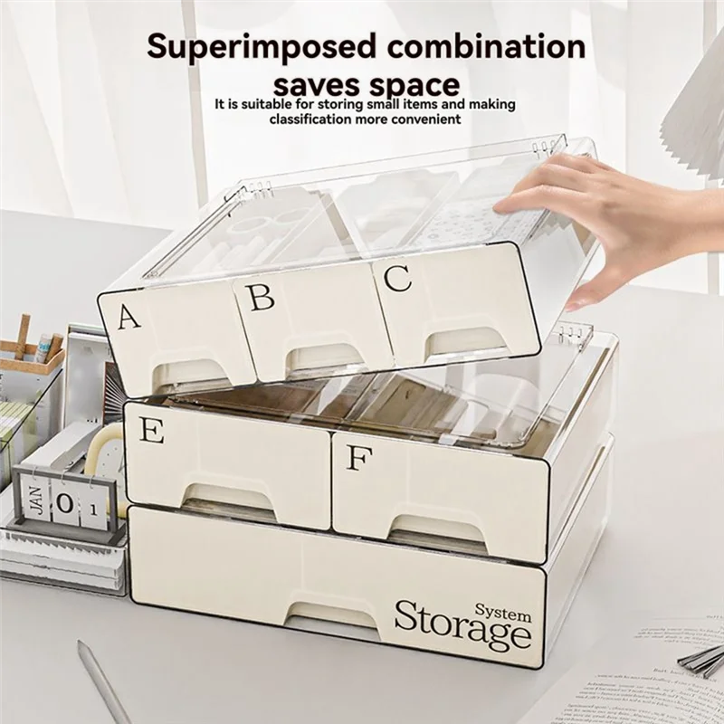 

ABVG-Multifunctional Desktop Cosmetic Storage Box High-End Feel Dust-Proof Drawer Transparent Storage Box Large Capacity