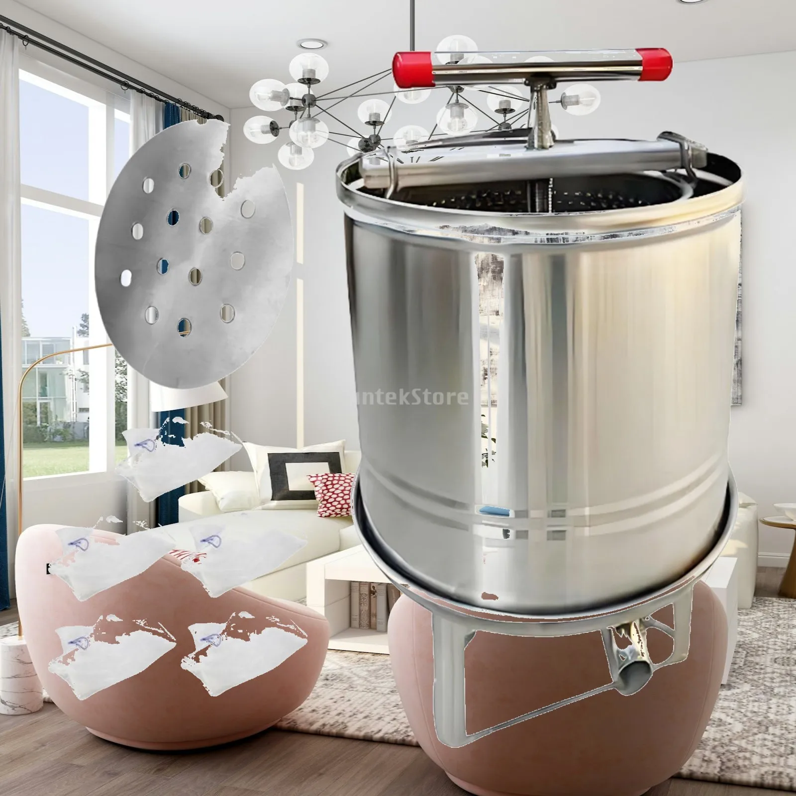 Honey Press Extractor Multifunctional Stainless Steel Stable Base Beekeeping Supplies for Grape Oil Pomace Honeycomb
