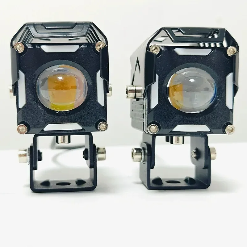 

SAAR светодиодный прожектор, вспомогательная фара для мотоцикла, противотуманная фара, квадратная маленькая пушка, красочный мигающий универсальный