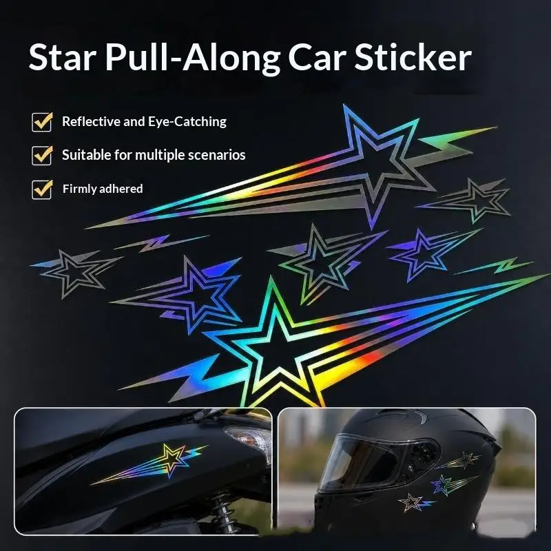 Meteor Motorcycle Vinyl Sticker Waterproof Weather Resistant 1 Set for Scooter Side Panel Daily Riding Decor
