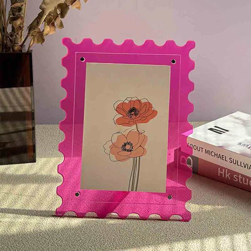 Colorful Acrylic Picture Frame Postcard Splint Display Transparent Desktop Picture Frame Home Table Decor Poster Photo Frame