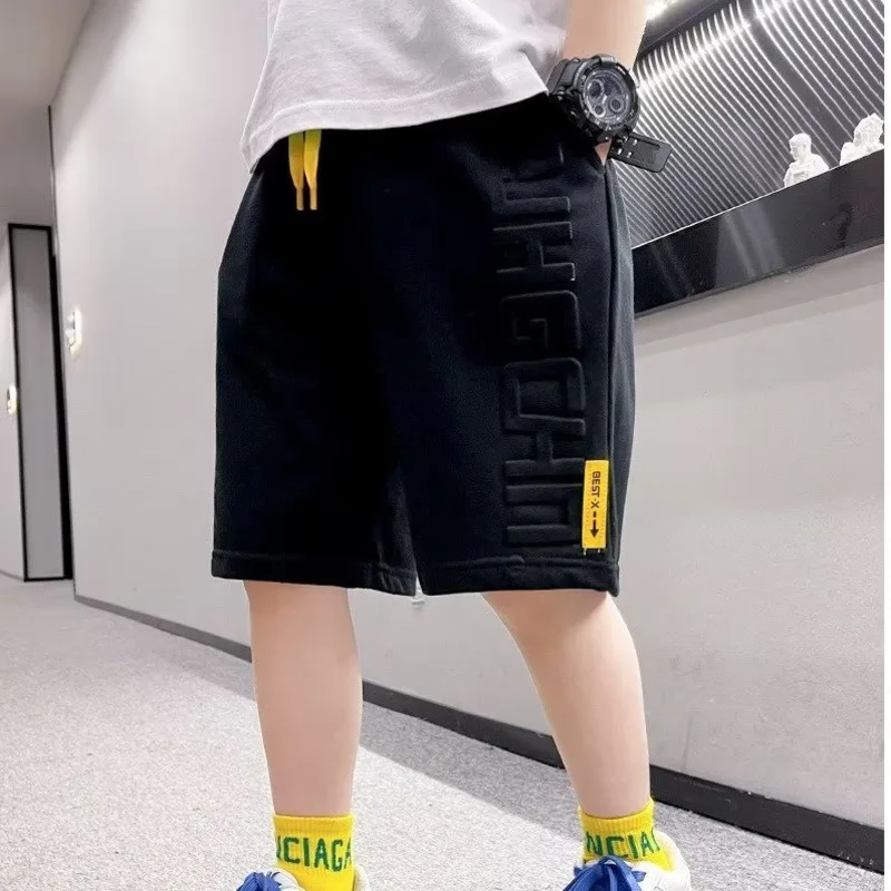 Boys Shorts Summer Short Sport Casual Versatile Cotton Sweatpants Boys Knee Length Pants 4-15Y Teenage Kids Clothes Trousers