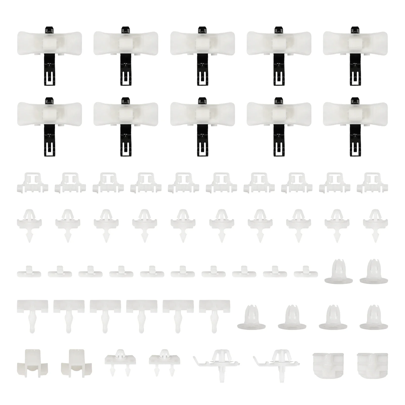 60 Pcs Fender Fixing Clamps, Metal Clips, Side Mouldings, Side Panels Repair Set for W124 S124