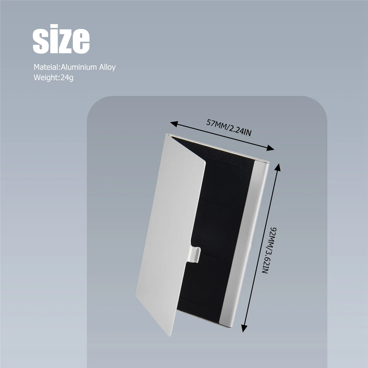 Alumínio Alloy Memory Card Case, Card Box, titulares para 3 cartões SD