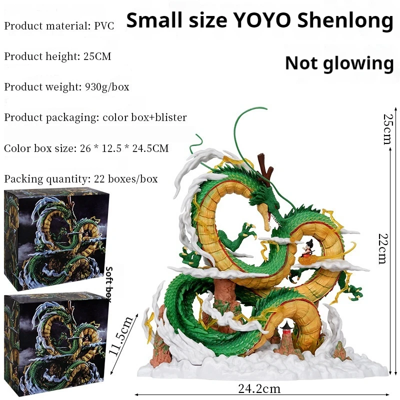 25cm Dragon Ball Z Shenron Figurine Goku And Wish Shenron Anime Figures PVC Action Statue Collection Model Toys Christmas Gifts