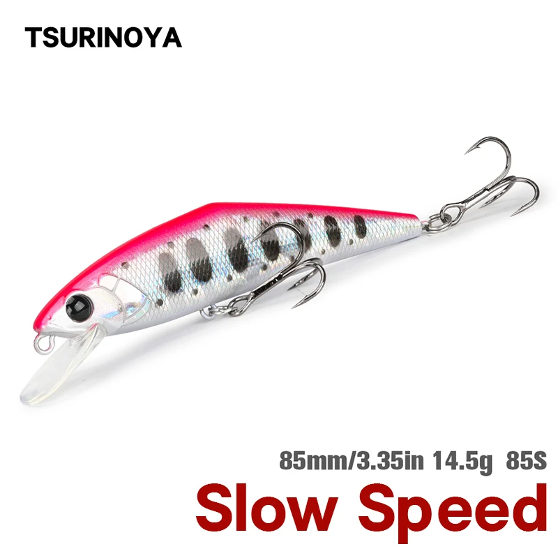 TSURINOYA 85S Slow Speed Minnow 85mm 14.7g DW99 Sinking Fishing Lure Trout Artificial Hard Bait Stream Perch Jerkbait Wobbler