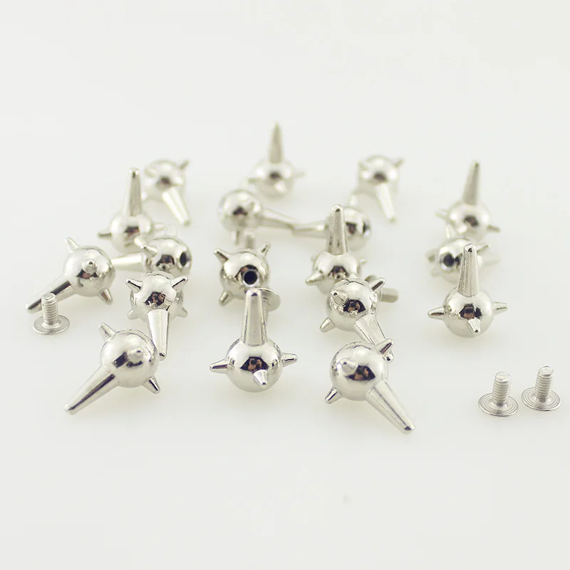 10sets/pack 10*18MM Silver Meteor Hammer Shape Rivets For Leather Alien Studs And Spikes For Clothes DIY Accessories