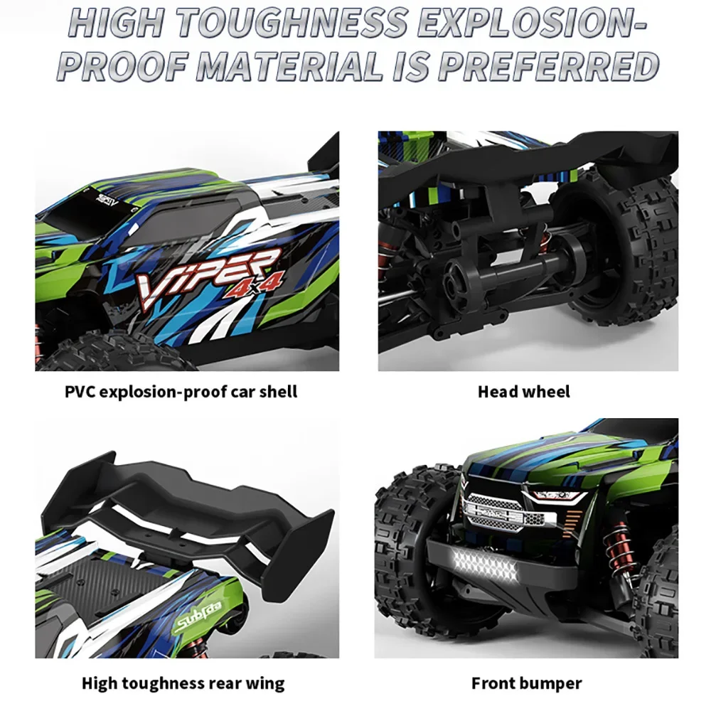 WLToys S909PRO S910PRO S909 S910 1:16 70 KM/H 4WD RC auto con telecomando a LED auto ad alta velocità Drift Monster Truck