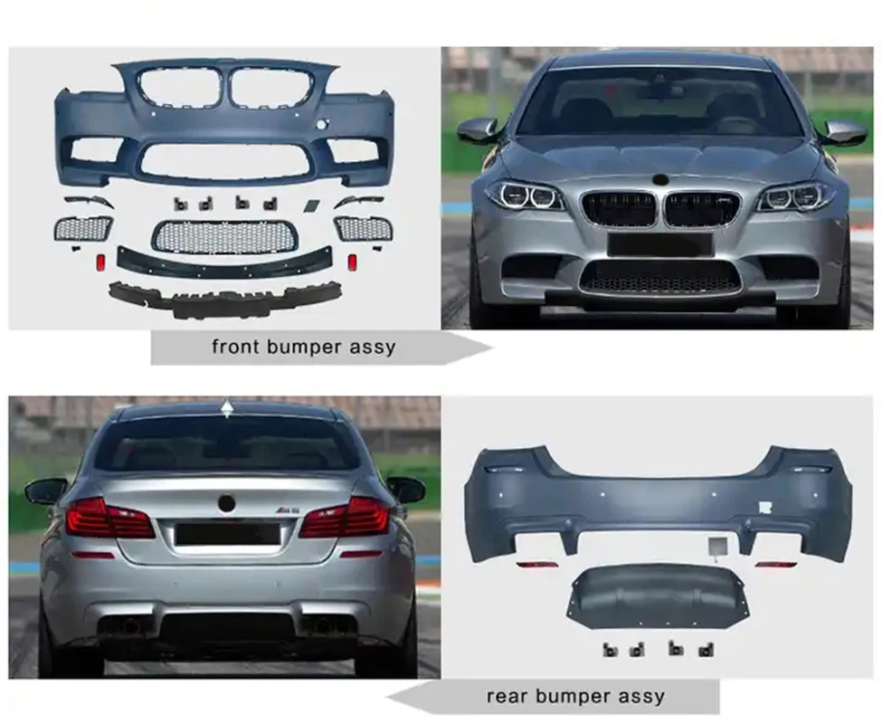 

Автомобильный модифицированный комплект кузова в стиле M5 для 5 серии 2010-2017 F10 PP, комплекты бампера, боковые юбки для крыльев и выхлопной трубы