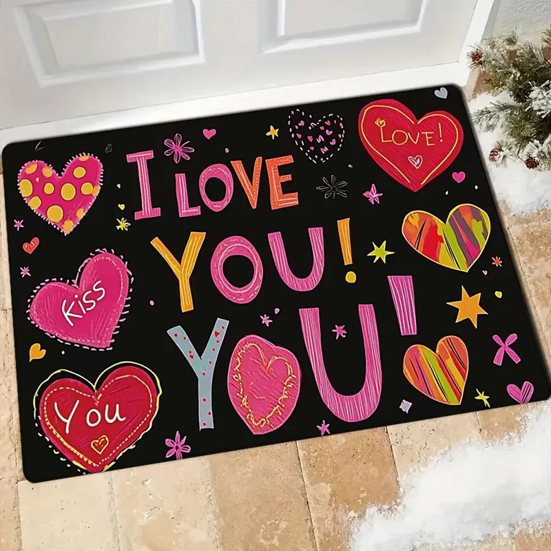 VIKAMA Fußmatte mit romantischem Slogan, bequem, geräuschreduzierend, für den Eingangsbereich, Flur, Schlafzimmer, Eingangsbereich, Nachttisch, Heimdekoration