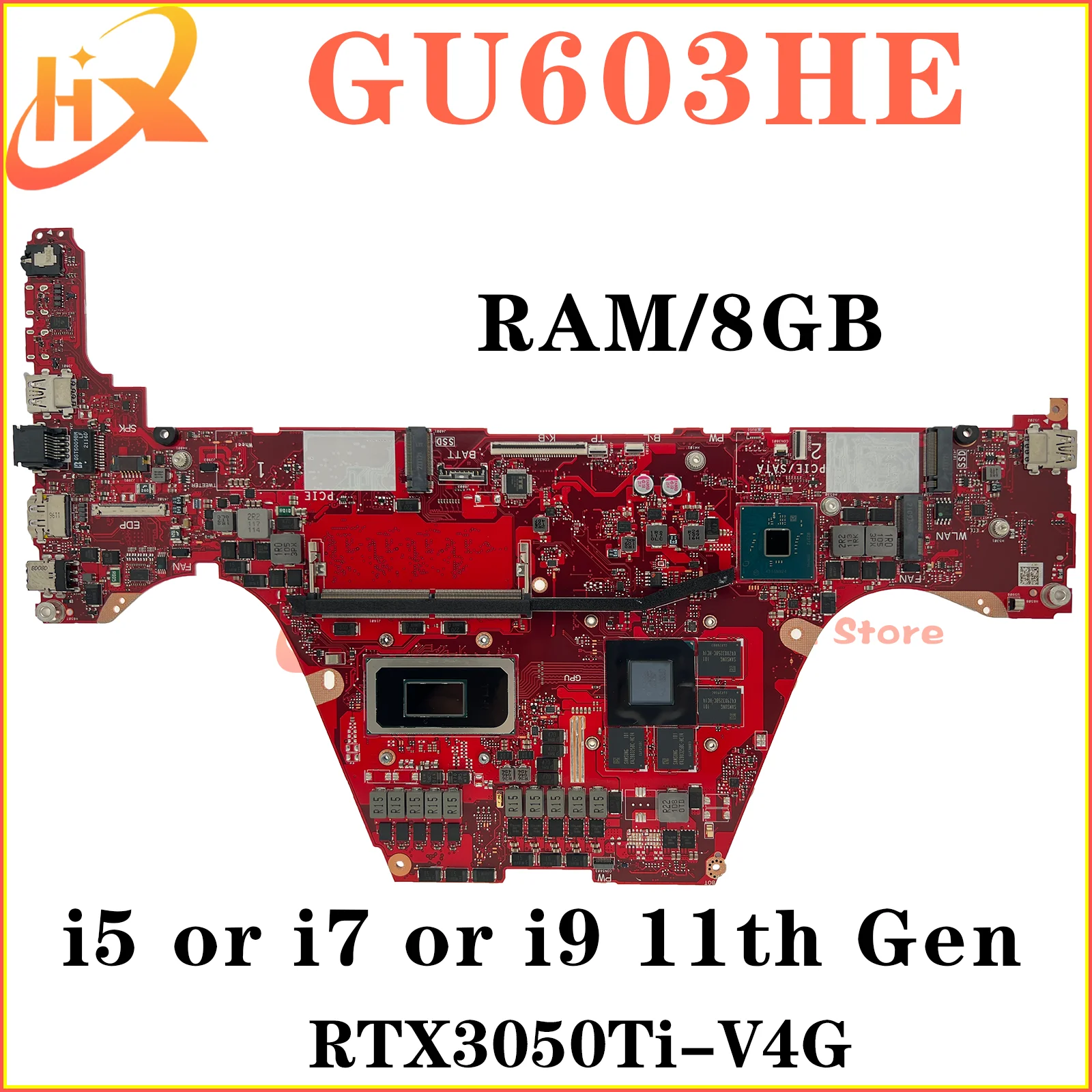 

Mainboard For ASUS ROG Zephyrus M16 GU603HE Laptop Motherboard i5 i7 i9 11th Gen RTX3050Ti-V4G RAM/8GB