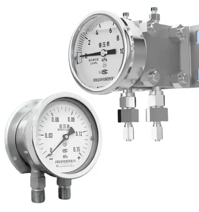 High static pressure pneumatic hydraulic stainless steel differential pressure gauge